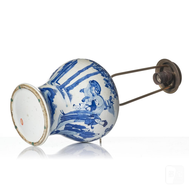 A blue and white 'boys at play' vase, - 图6